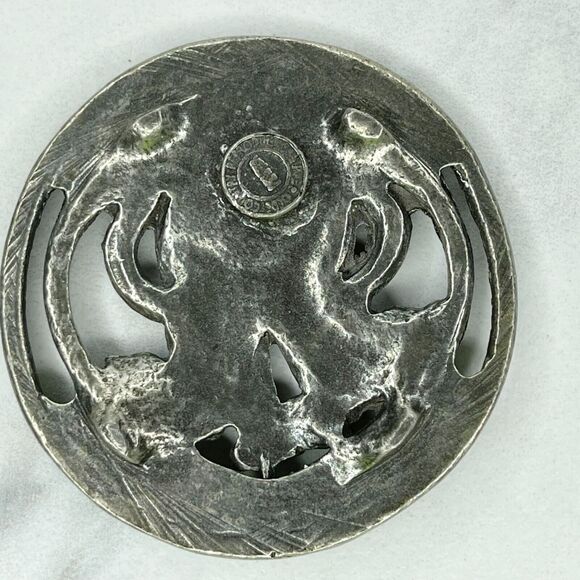 Olde Country Reproductions Small Pewter Heart Bow Flower Footed Trivet - Picture 2 of 11